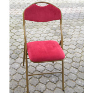 Chaise velours rouge pliante